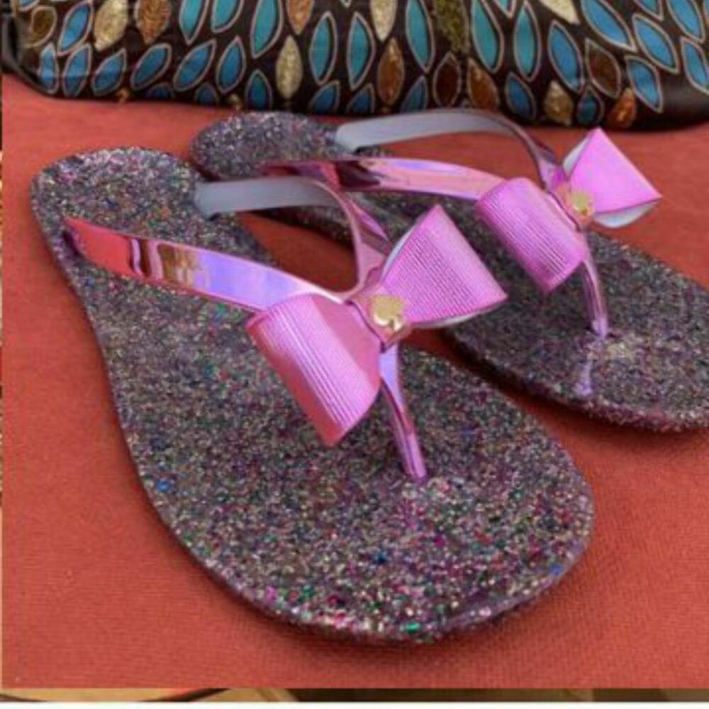 Kate Spade Womens Folllie Glitter Bow Sandals